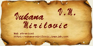 Vukana Mirilović vizit kartica